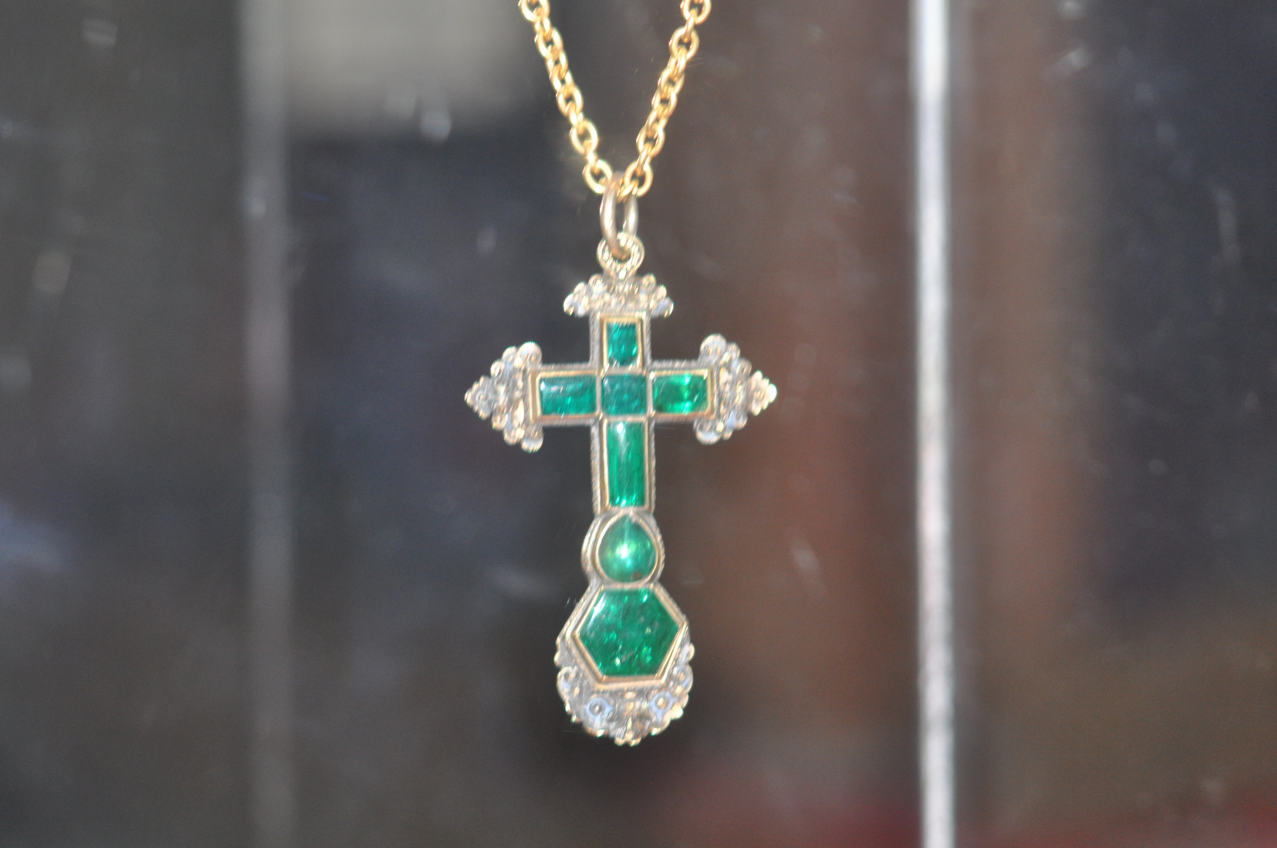 Emerald and Gold Cross